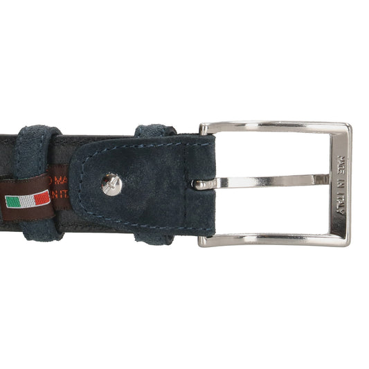 Jeansblauer Veloursleder Gürtel 3,5cm breit für smarte Casual-Outfits