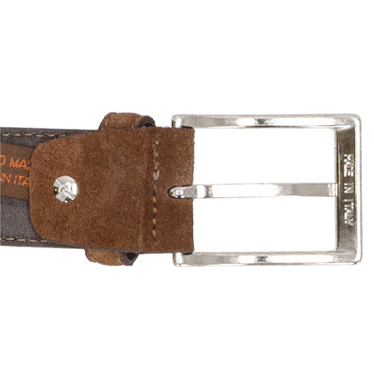 Veloursleder Gürtel 3,5cm breit in Cognac – stilvoll für Anzug & Chino