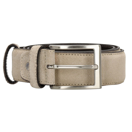 Sandfarbener Veloursleder Gürtel 3,5cm breit – leicht & stilvoll