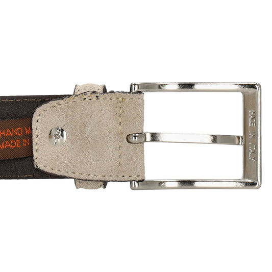 Sandfarbener Veloursleder Gürtel 3,5cm breit – leicht & stilvoll