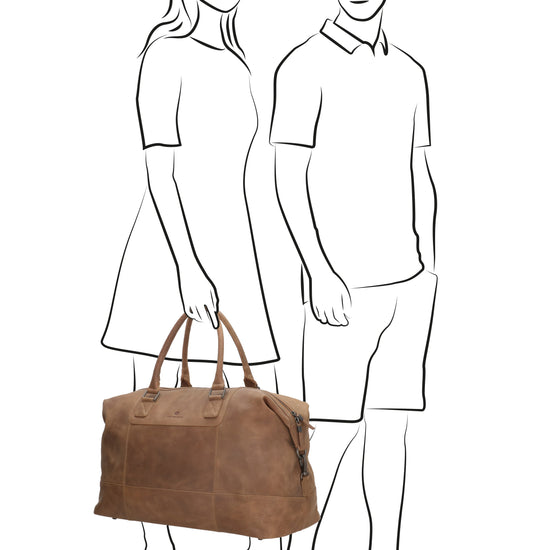 Reisetasche 52 x 32 in Braun aus Leder - leder-accessoires.com