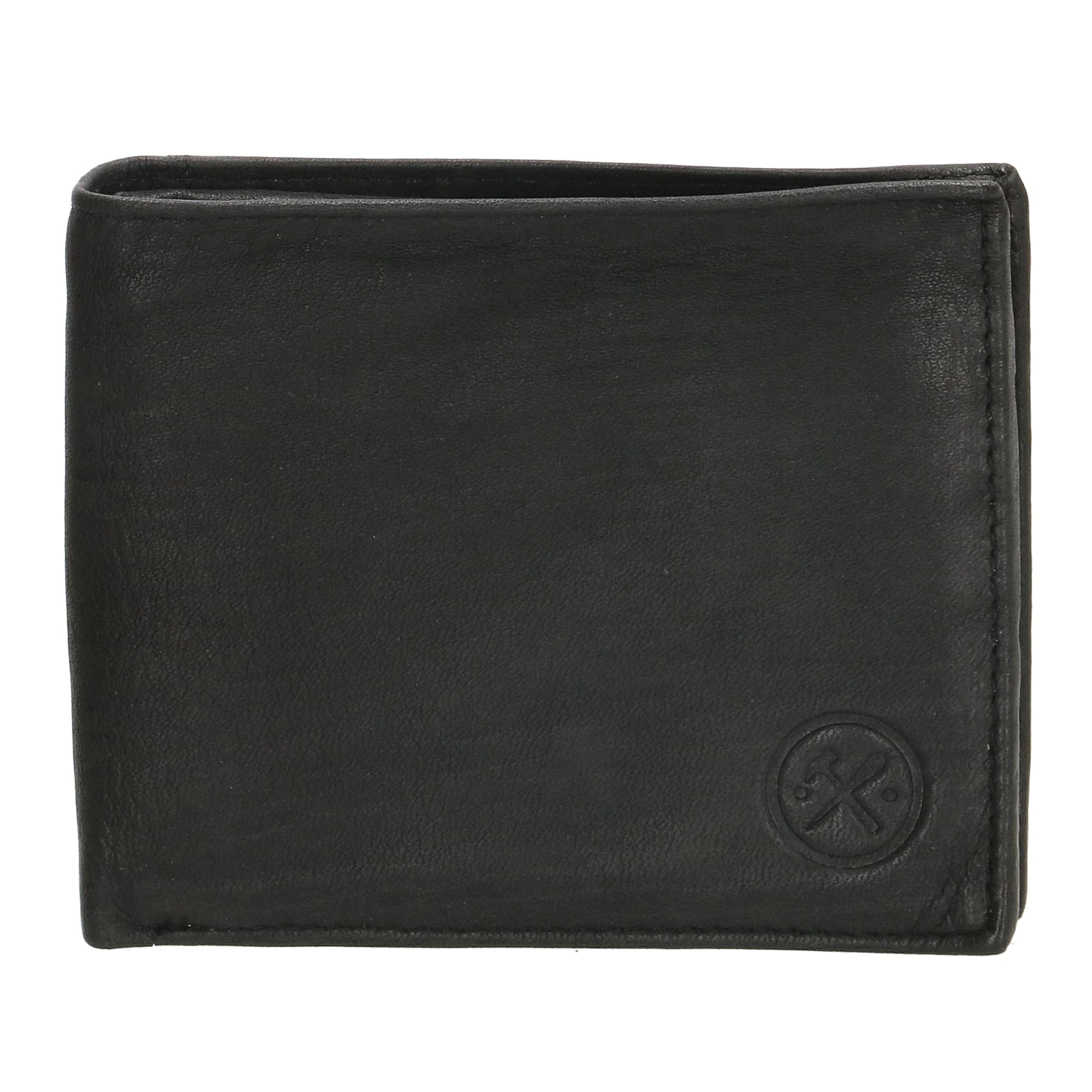 Lederbörse Querformat 11x9cm in Schwarz - leder-accessoires.com