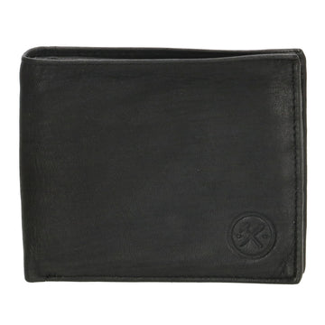 Lederbörse Querformat 11x9cm in Schwarz - leder-accessoires.com