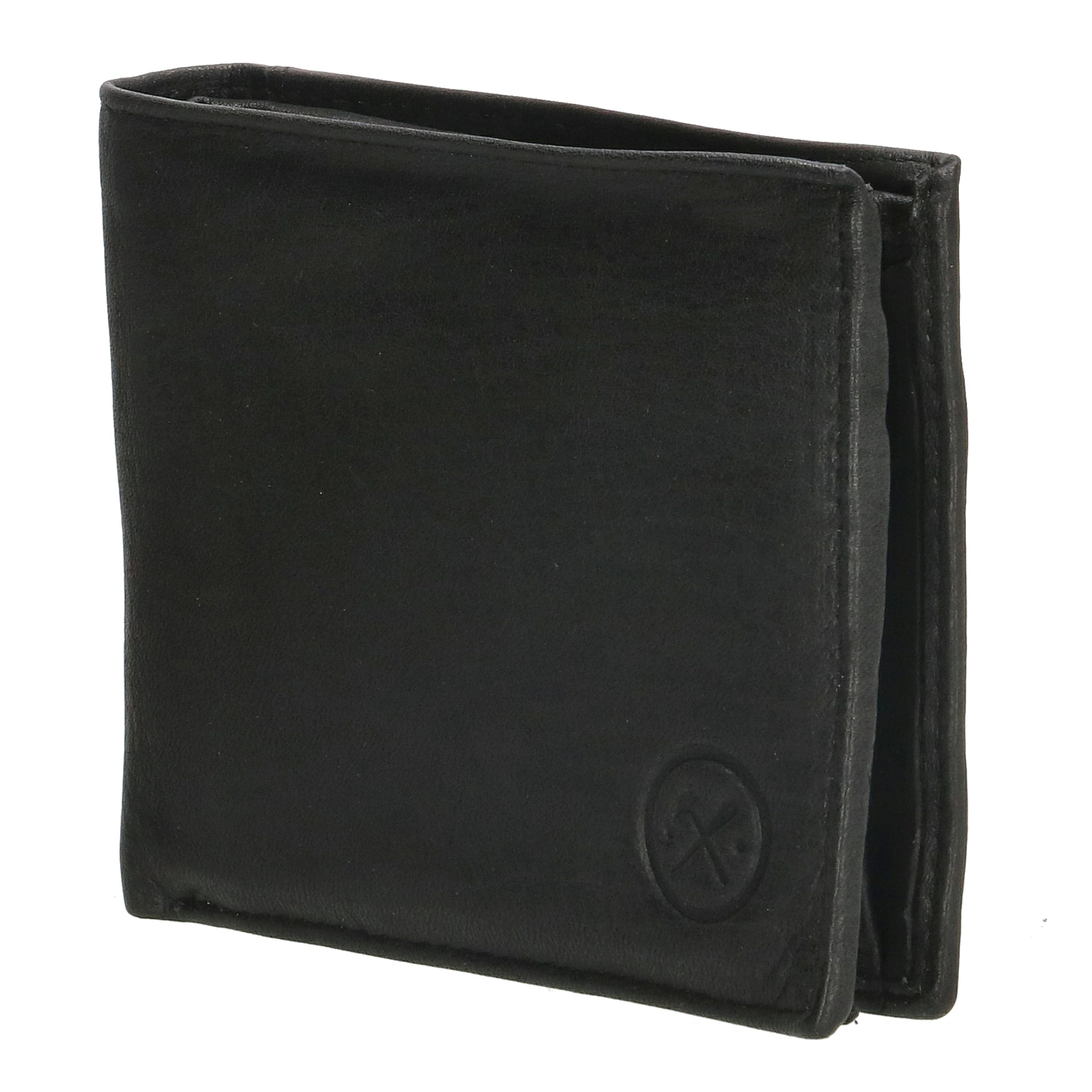 Lederbörse Querformat 11x9cm in Schwarz - leder-accessoires.com
