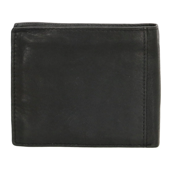 Lederbörse Querformat 11x9cm in Schwarz - leder-accessoires.com