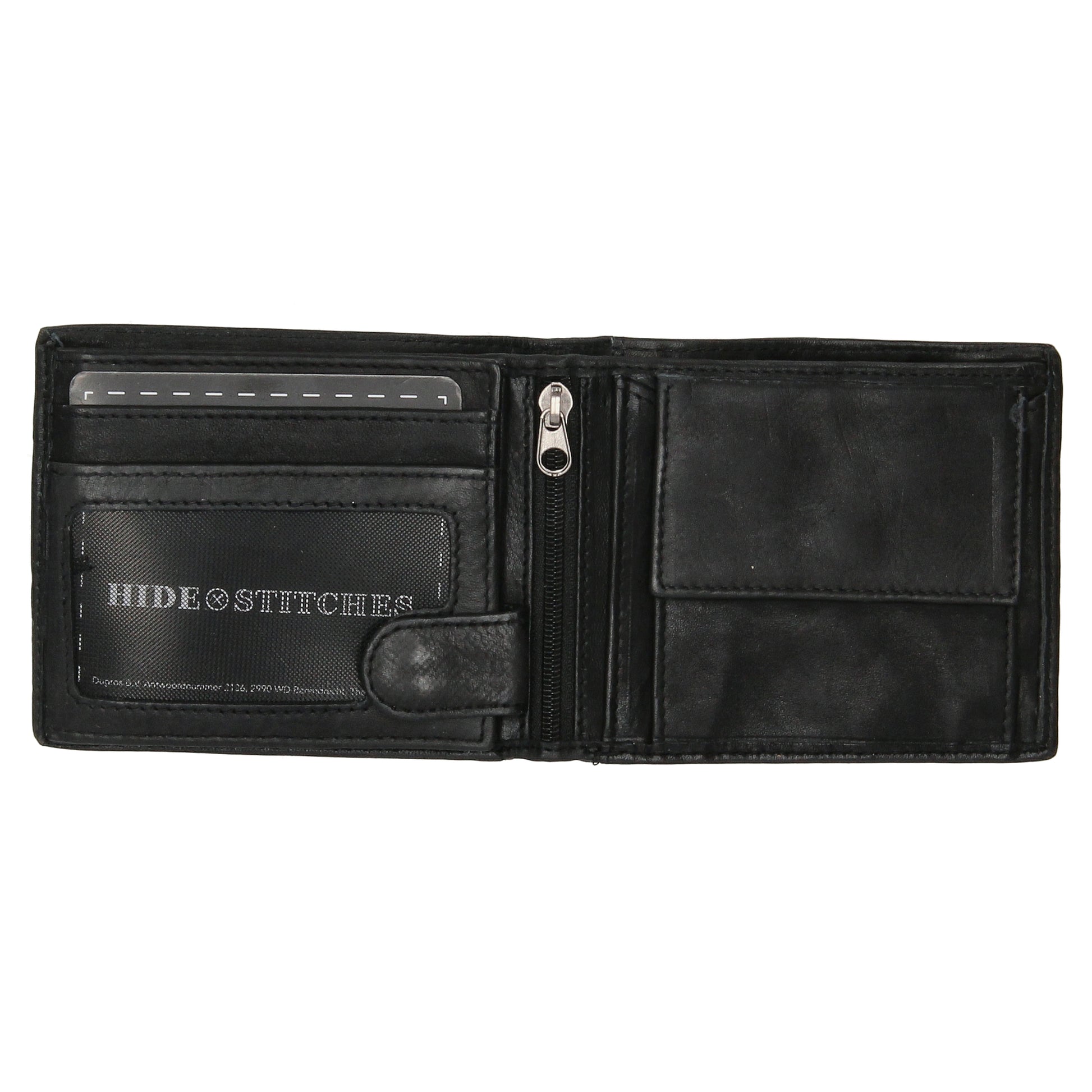 Lederbörse Querformat 11x9cm in Schwarz - leder-accessoires.com