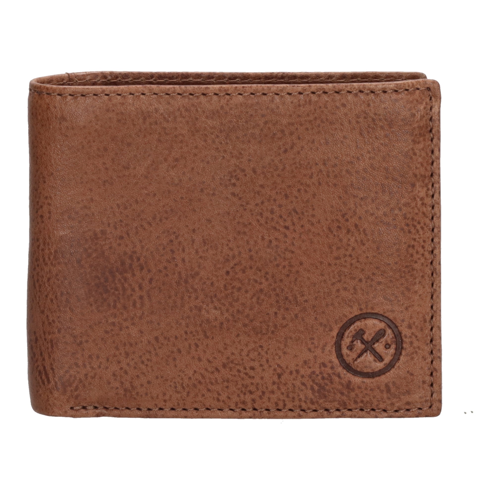 Lederbörse Querformat 11x9cm in Cognac - leder-accessoires.com