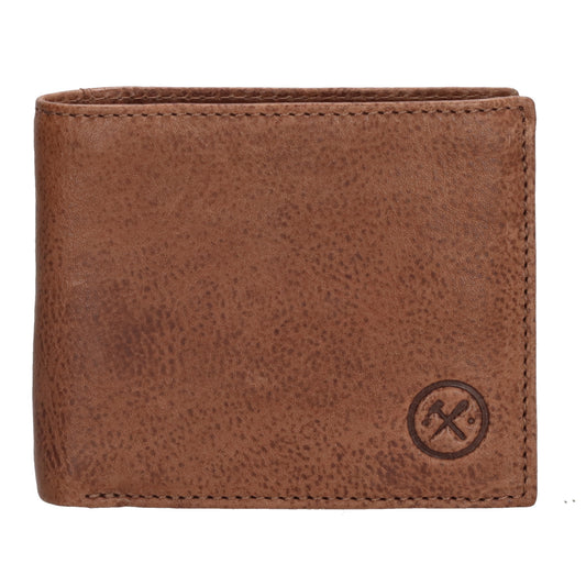 Lederbörse Querformat 11x9cm in Cognac - leder-accessoires.com