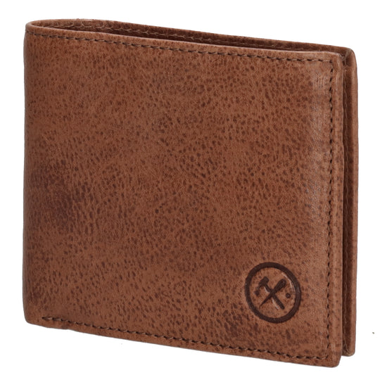 Lederbörse Querformat 11x9cm in Cognac - leder-accessoires.com