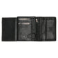 Geldbörse Hochformat 11,5 x 9,5cm mit Riegel in Schwarz aus Leder