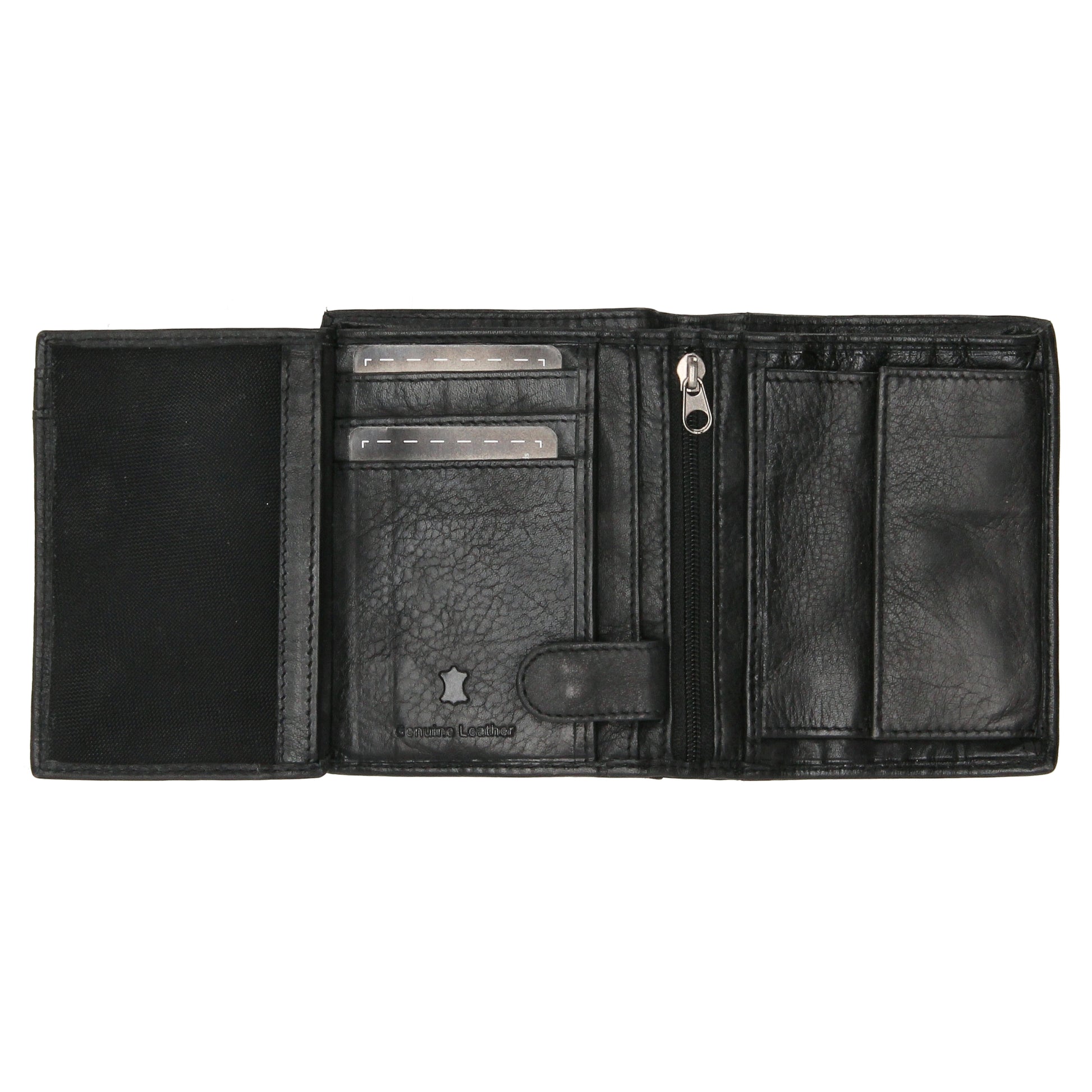 Lederbörse Hochformat 11,5x9,5cm in Schwarz - leder-accessoires.com