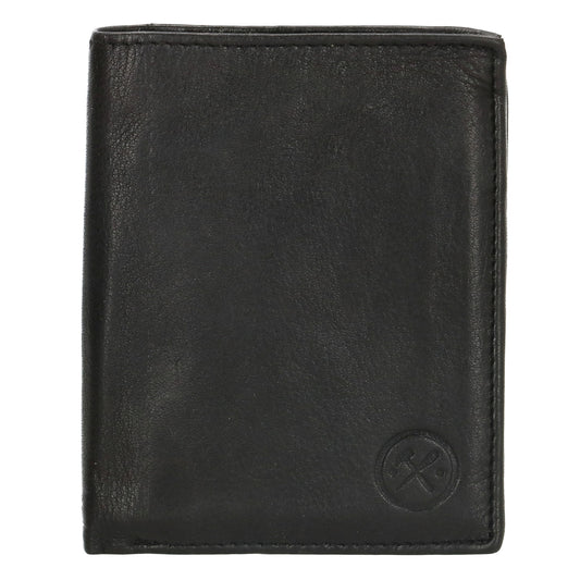 Lederbörse Hochformat 11,5x9,5cm in Schwarz - leder-accessoires.com
