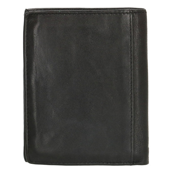 Geldbörse Hochformat 11,5 x 9,5cm mit Riegel in Schwarz aus Leder - leder-accessoires.com
