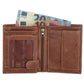 Geldbörse Hochformat 11,5 x 9,5cm mit Riegel in Cognac aus Leder