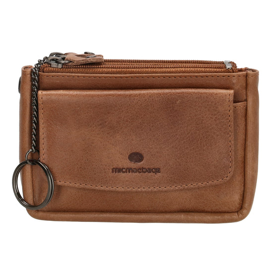 Schlüsseletui 13x7,5cm in Braun aus Leder mit Druckknopffach - leder-accessoires.com