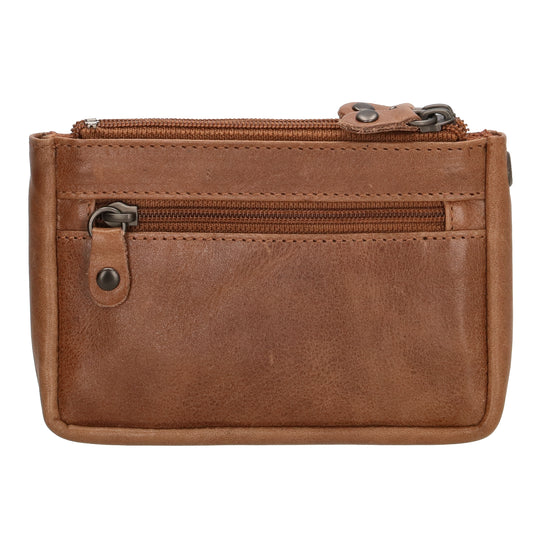 Schlüsseletui 13x7,5cm in Braun aus Leder mit Druckknopffach - leder-accessoires.com