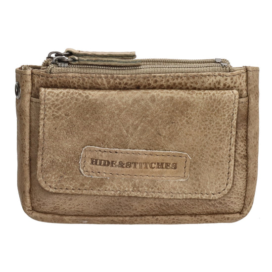 Schlüsseletui 13 x 7,5cm in Beige|Sand aus Leder - leder-accessoires.com