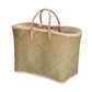 Basttasche 37 x 35 x 23cm in Beige mit Kordelverschluss