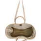 Basttasche 37 x 35 x 23cm in Beige mit Kordelverschluss