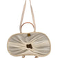 Basttasche 37 x 35 x 23cm in Beige mit Kordelverschluss