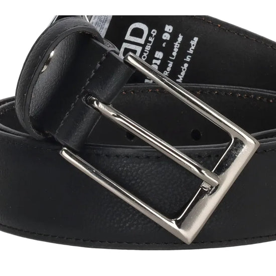 Business-|-Anzugsgürtel 35mm Schwarz abgenäht mit Dornschließe - leder-accessoires.com
