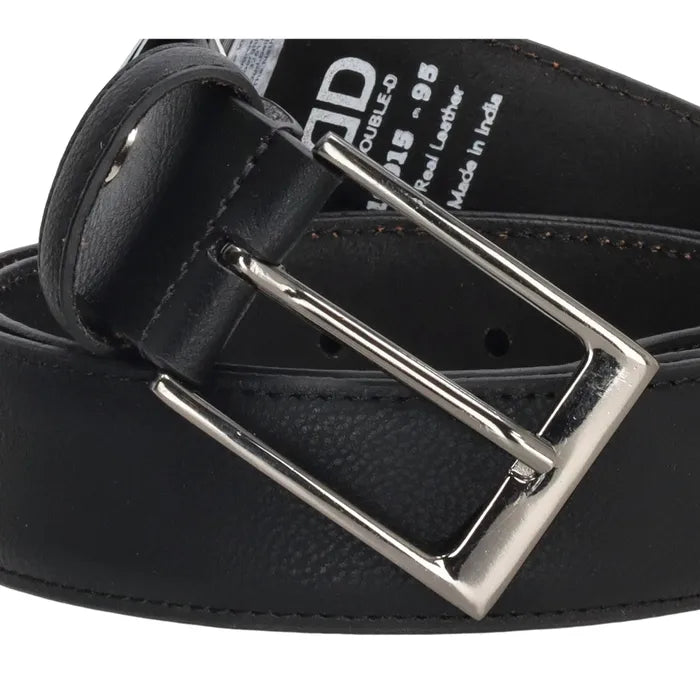 Business-|-Anzugsgürtel 35mm Schwarz abgenäht mit Dornschließe - leder-accessoires.com