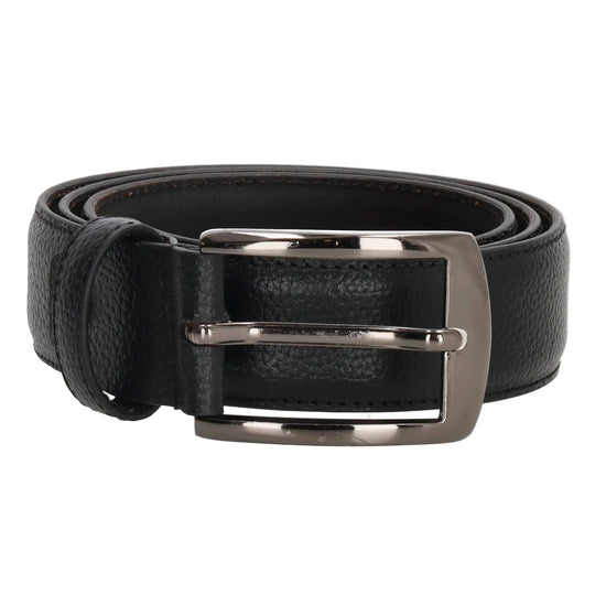 Herren-|Anzugsgürtel 35mm Schwarz abgenäht - leder-accessoires.com