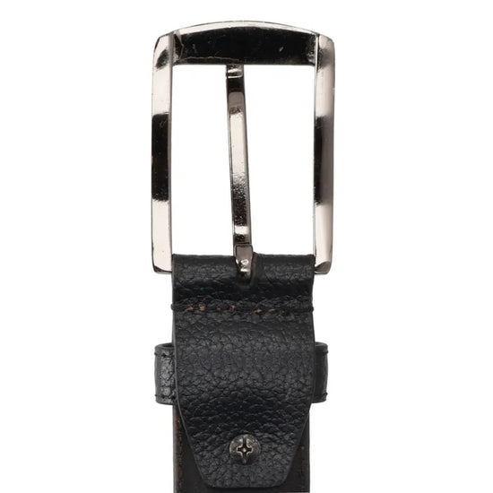 Herren-|Anzugsgürtel 35mm Schwarz abgenäht - leder-accessoires.com