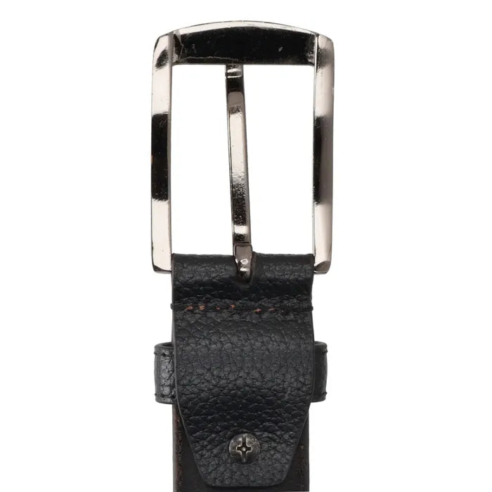 Herren-|Anzugsgürtel 35mm Schwarz abgenäht - leder-accessoires.com
