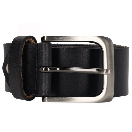 Schwarzer Vollrindleder Jeansgürtel 4cm breit für Übergrößen