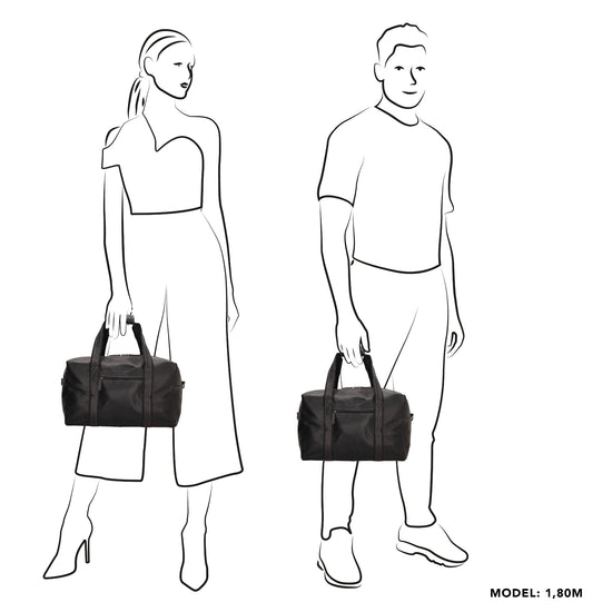 Reisetasche | Weekender 37 x 20 in Schwarz aus Leder - leder-accessoires.com