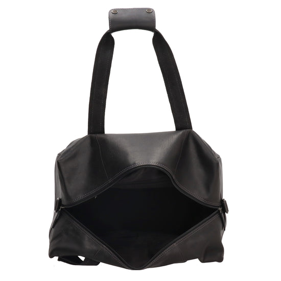 Reisetasche | Weekender 37 x 20 in Schwarz aus Leder - leder-accessoires.com