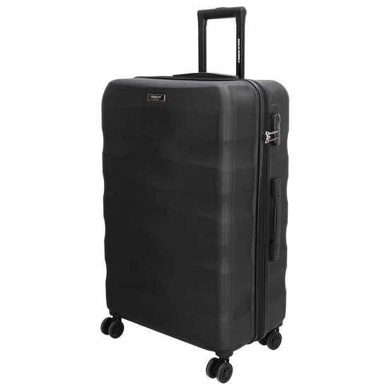 Hartschalen Kofferset in Schwarz 3-teilig aus ABS mit Schloss - leder-accessoires.com