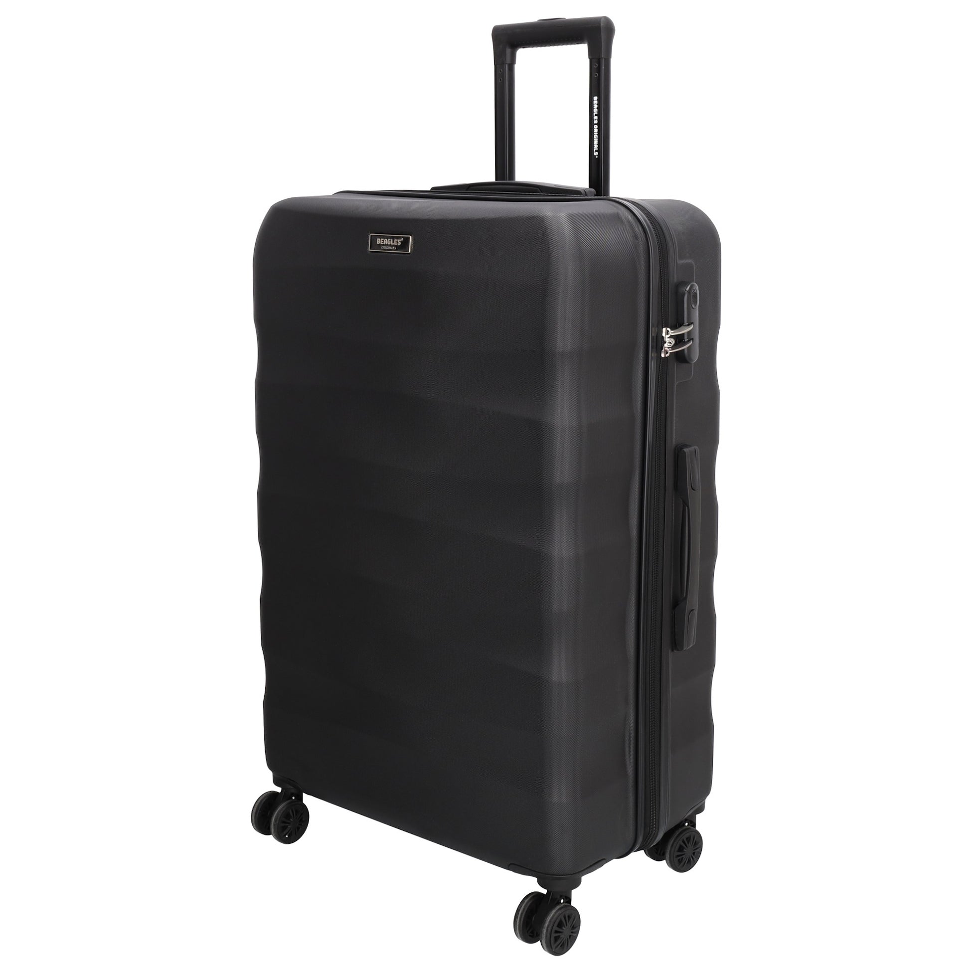 Hartschalen Kofferset in Schwarz 3-teilig aus ABS mit Schloss - leder-accessoires.com