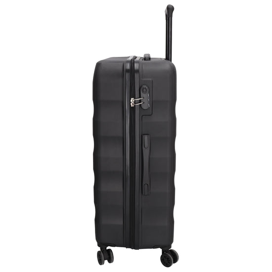 Hartschalen Kofferset in Schwarz 3-teilig aus ABS mit Schloss - leder-accessoires.com
