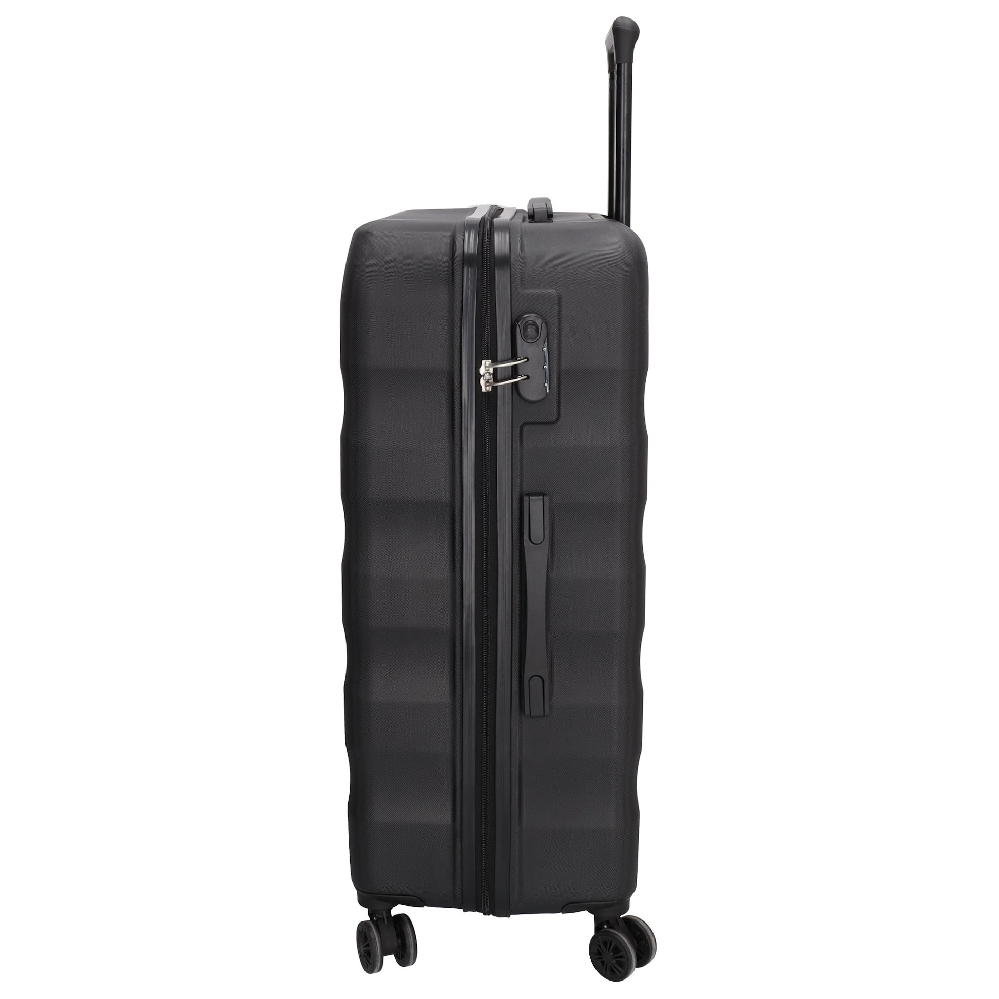 Hartschalen Kofferset in Schwarz 3-teilig aus ABS mit Schloss - leder-accessoires.com