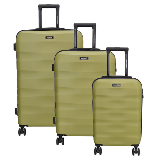 Hartschalen Kofferset in Olivgrün 3-teilig aus ABS - leder-accessoires.com