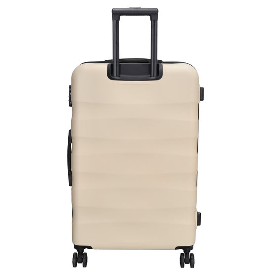 Hartschalen Kofferset in Beige 3-teilig aus ABS mit Rollen - leder-accessoires.com