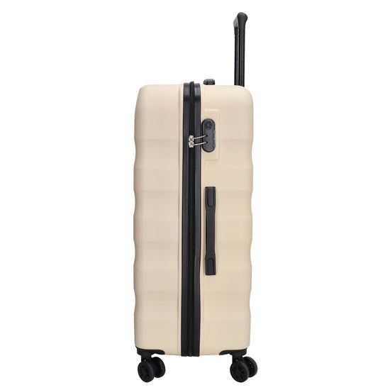Hartschalen Kofferset in Beige 3-teilig aus ABS mit Rollen - leder-accessoires.com