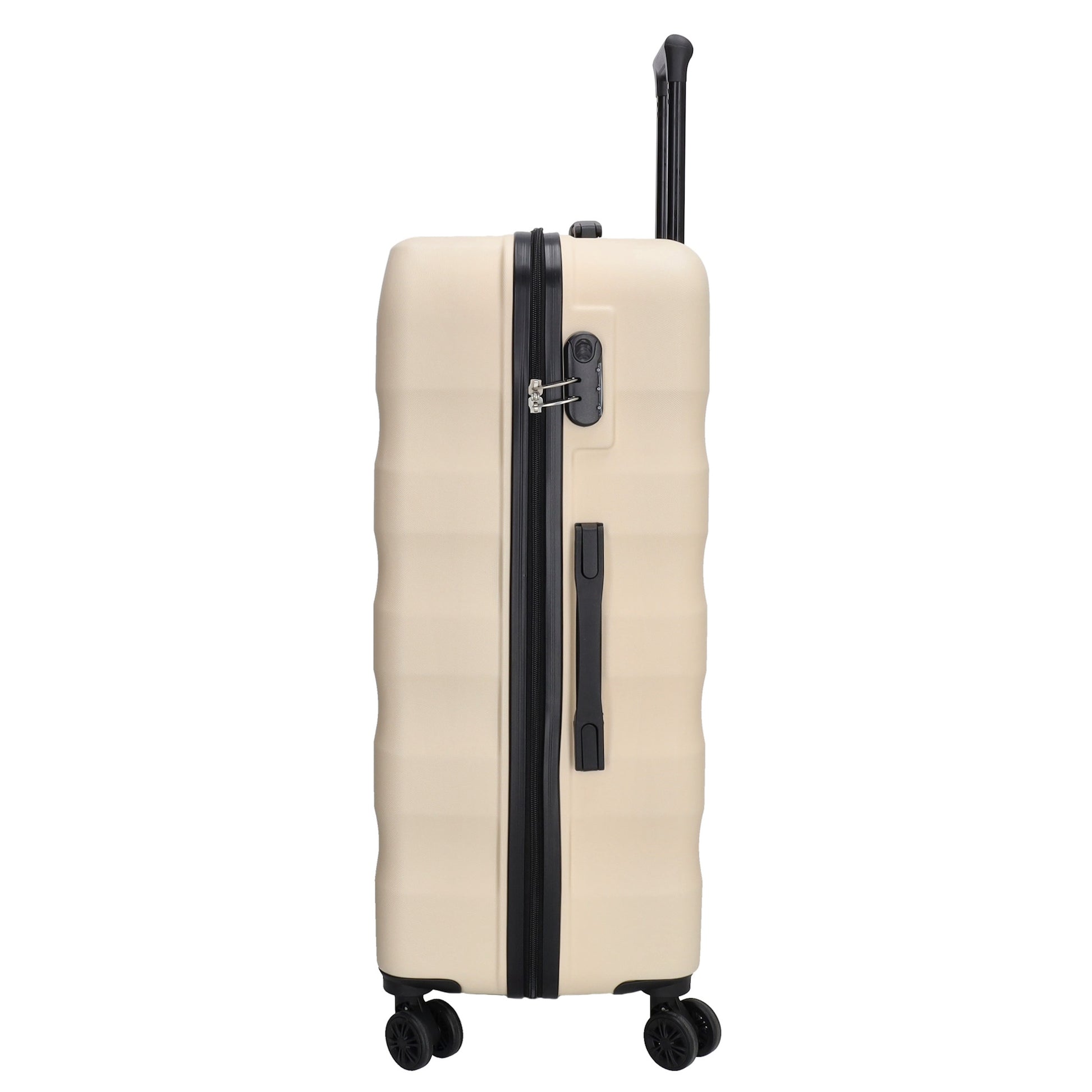 Hartschalen Kofferset in Beige 3-teilig aus ABS mit Rollen - leder-accessoires.com