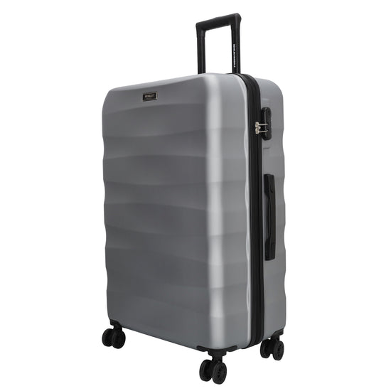 Hartschalen Kofferset in Silber 3-teilig aus ABS mit Schloss - leder-accessoires.com