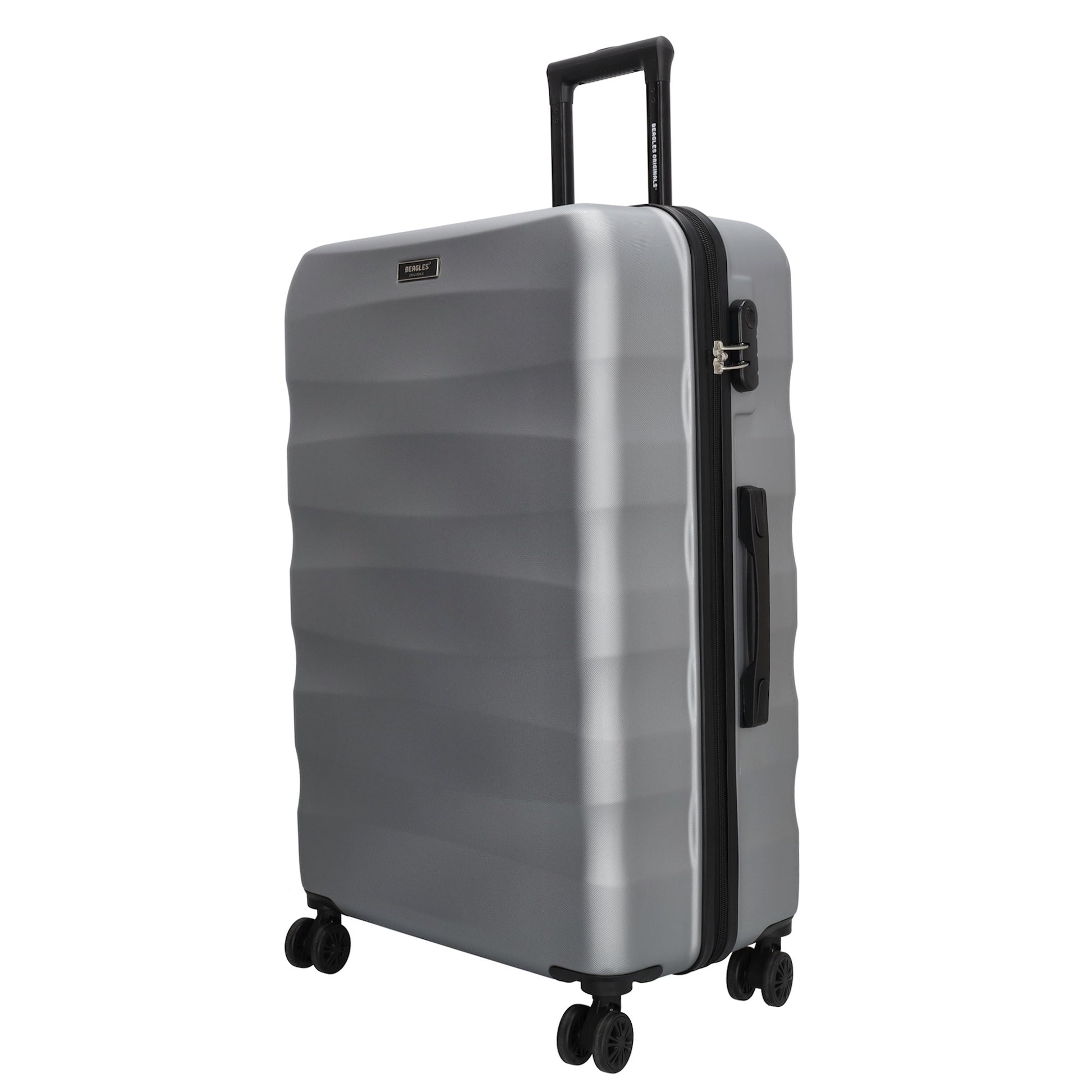 Hartschalen Kofferset in Silber 3-teilig aus ABS mit Schloss - leder-accessoires.com