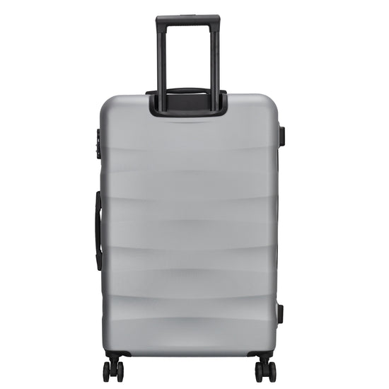 Hartschalen Kofferset in Silber 3-teilig aus ABS mit Schloss - leder-accessoires.com