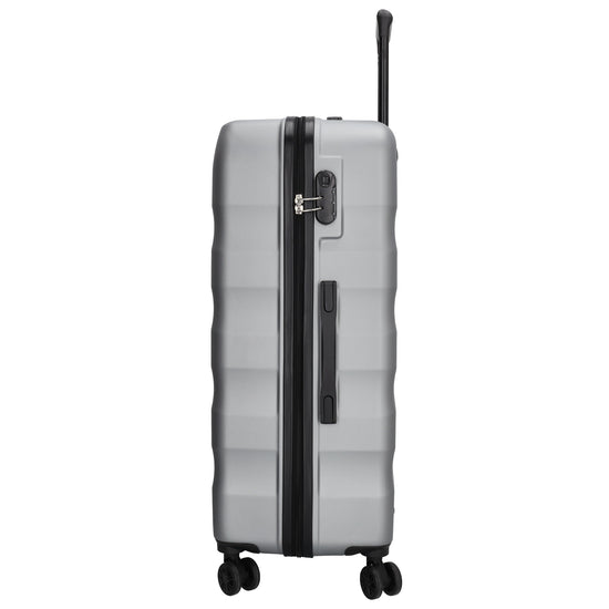 Hartschalen Kofferset in Silber 3-teilig aus ABS mit Schloss - leder-accessoires.com