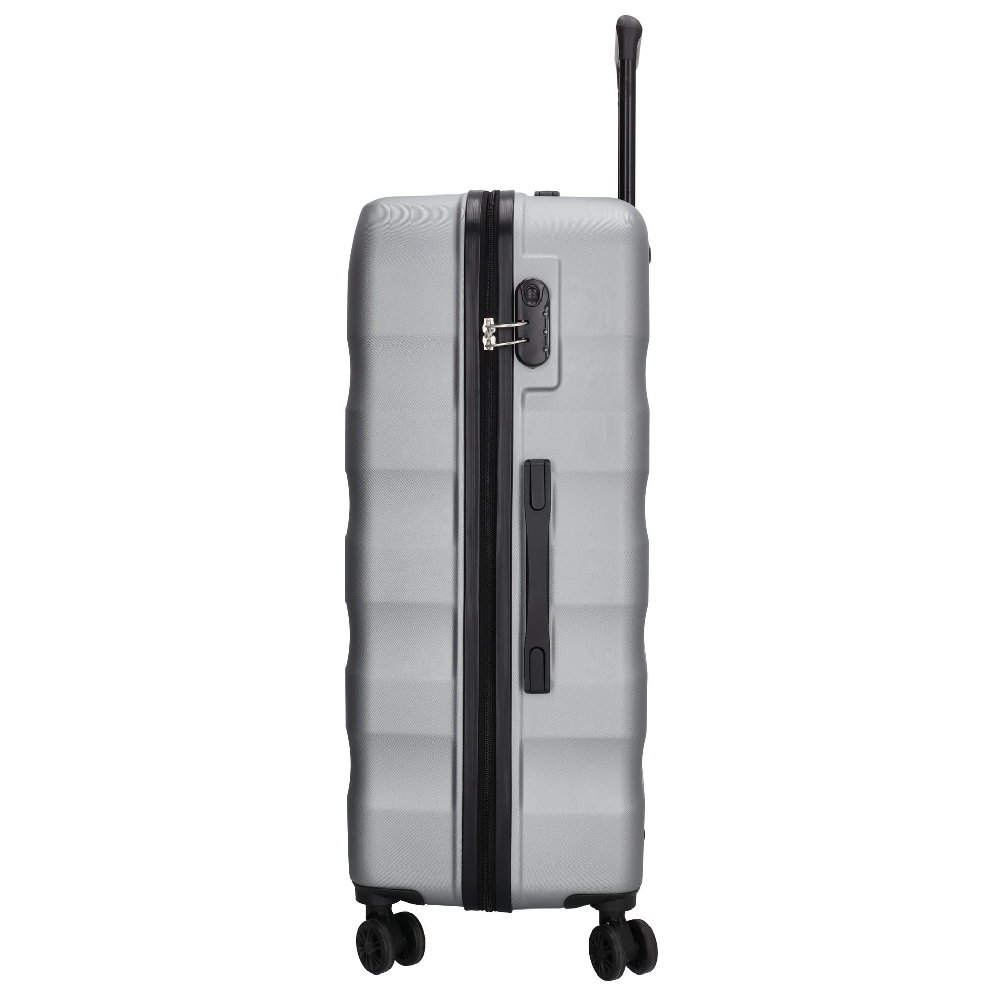Hartschalen Kofferset in Silber 3-teilig aus ABS mit Schloss - leder-accessoires.com