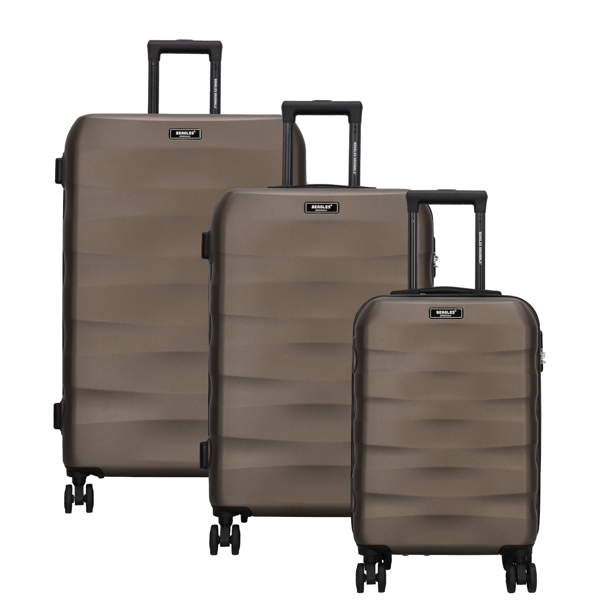 Hartschalen Kofferset in Bronze 3-teilig aus ABS mit Rollen - leder-accessoires.com
