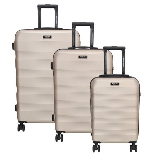 Hartschalen Kofferset in Champagner 3-teilig aus ABS - leder-accessoires.com