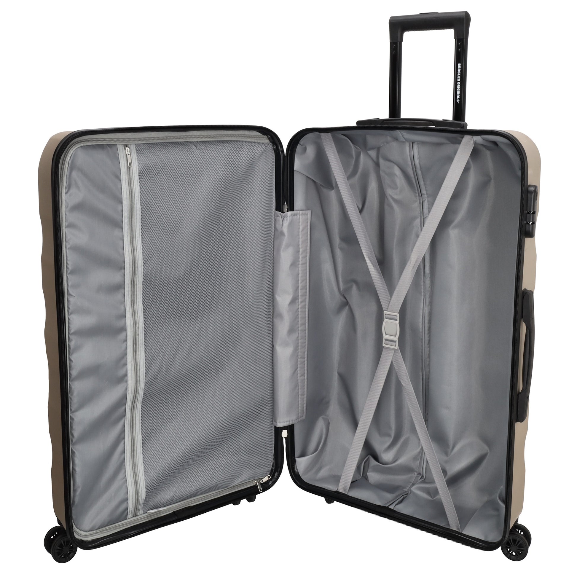 Hartschalen Kofferset in Champagner 3-teilig aus ABS - leder-accessoires.com