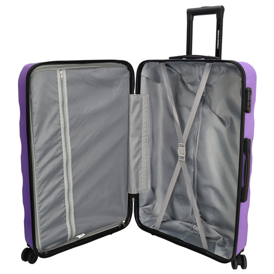 Reisetrolley-Set in Lila mit 4-Rad aus ABS - leder-accessoires.com