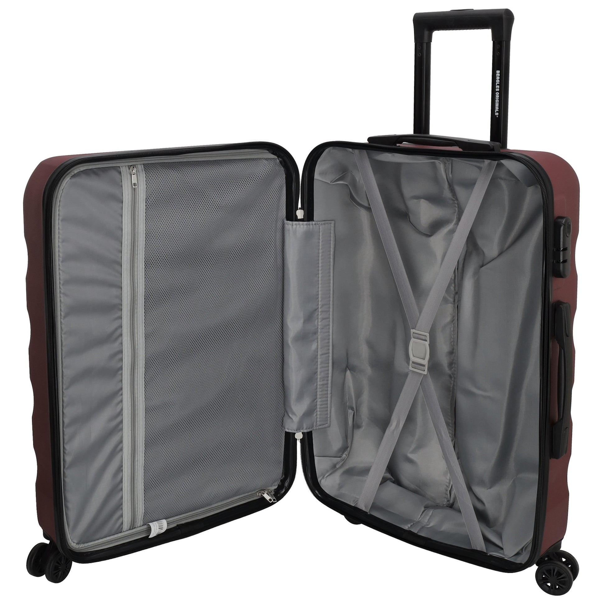 Reisetrolley 66cm in Burgunderrot mit 4-Rad aus ABS - leder-accessoires.com